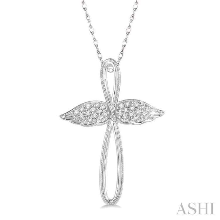 Angel Wings Cross Diamond Pendant