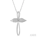 Angel Wings Cross Diamond Pendant