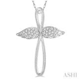 Angel Wings Cross Diamond Pendant