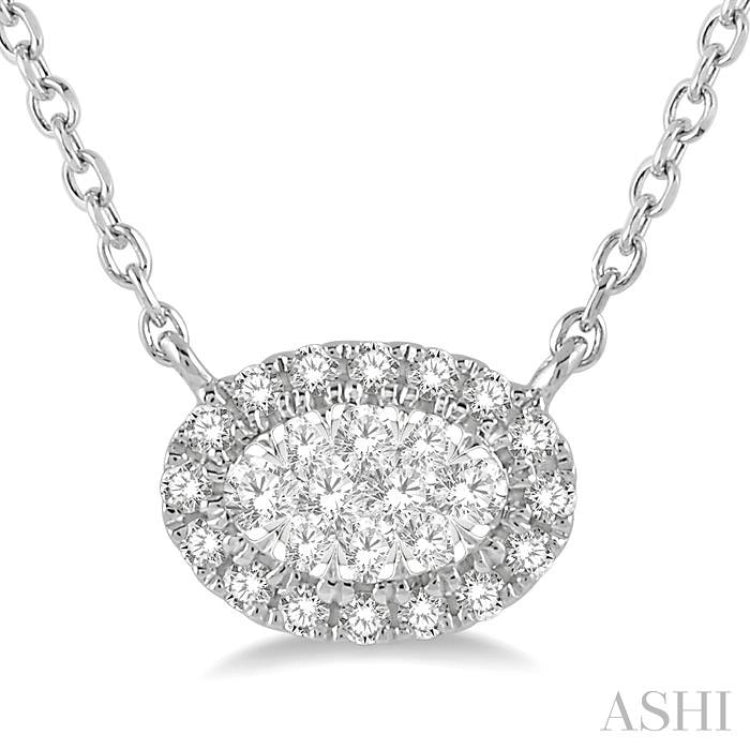 Oval Shape Lovebright Essential Diamond Necklace