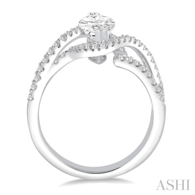 Marquise Shape Semi-Mount Diamond Engagement Ring