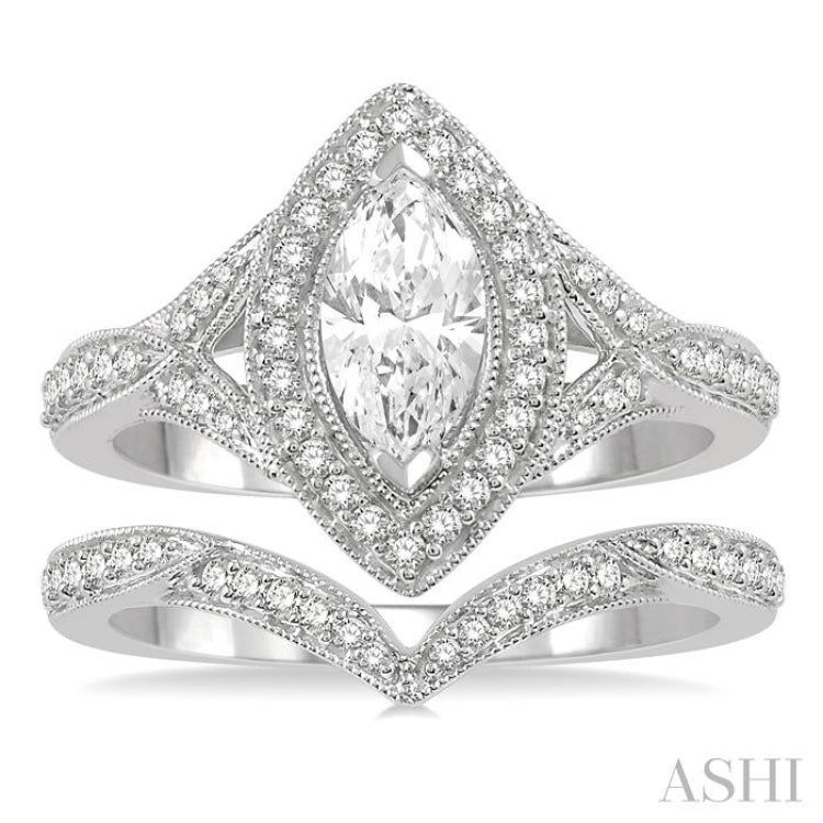 Marquise Shape Diamond Wedding Set