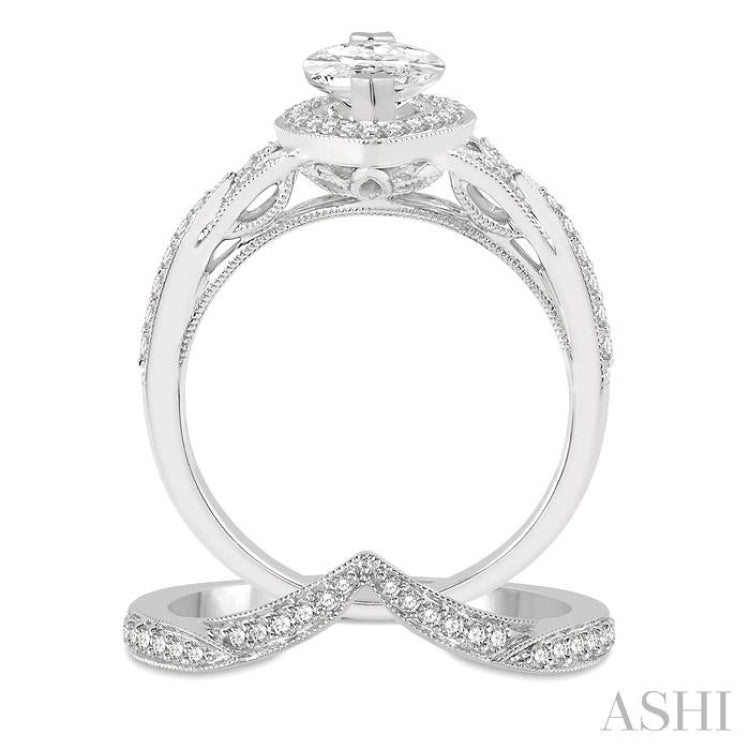 Marquise Shape Diamond Wedding Set