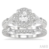 Oval Shape Diamond Wedding Set