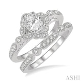 Oval Shape Diamond Wedding Set