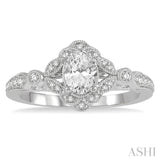 Oval Shape Semi-Mount Diamond Engagement Ring