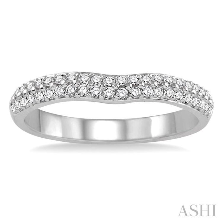 Curved Diamond Wedding Band