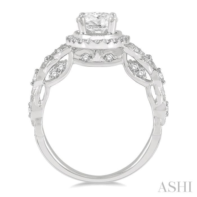 Oval Shape Semi-Mount Diamond Engagement Ring