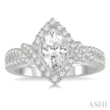 Marquise Shape Semi-Mount Diamond Engagement Ring