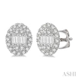 Oval Shape Fusion Diamond Fashion Earrings