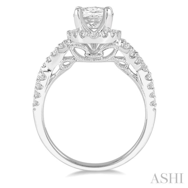 Oval Shape Semi-Mount Diamond Engagement Ring