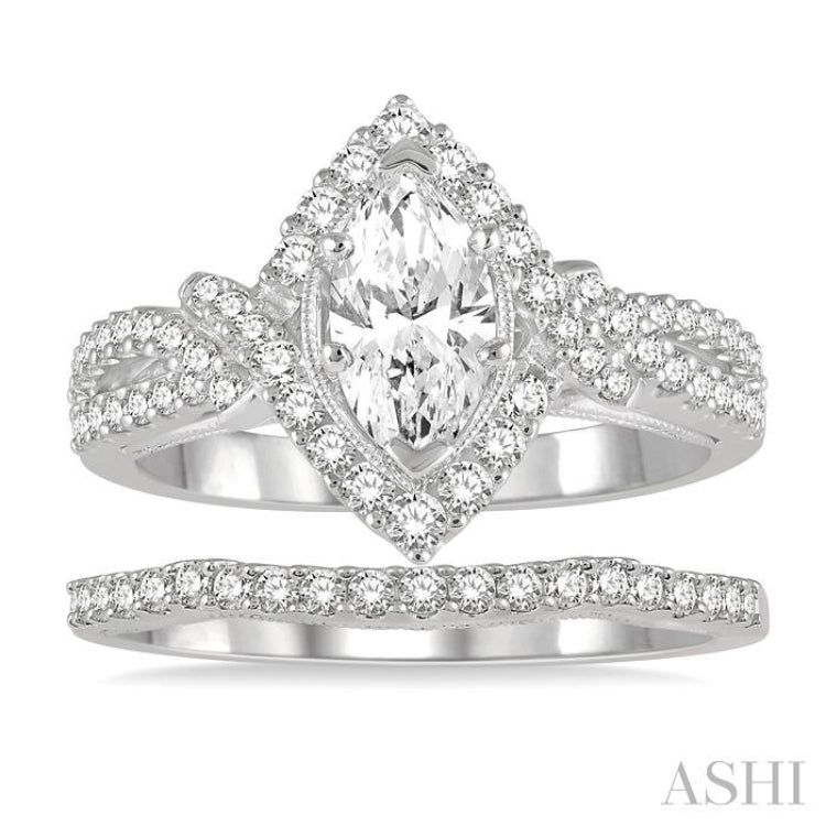 Marquise Shape Diamond Wedding Set