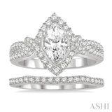 Marquise Shape Diamond Wedding Set