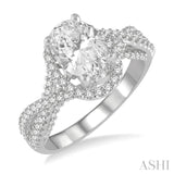 Oval Shape Semi-Mount Diamond Engagement Ring