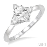 Marquise Shape Semi-Mount Diamond Engagement Ring