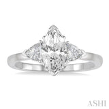 Marquise Shape Semi-Mount Diamond Engagement Ring