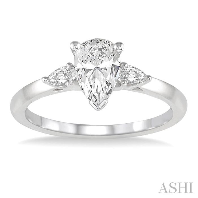 Pear Shape Semi-Mount Diamond Engagement Ring