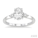 Oval Shape Semi-Mount Diamond Engagement Ring