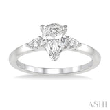 Pear Shape Semi-Mount Diamond Engagement Ring