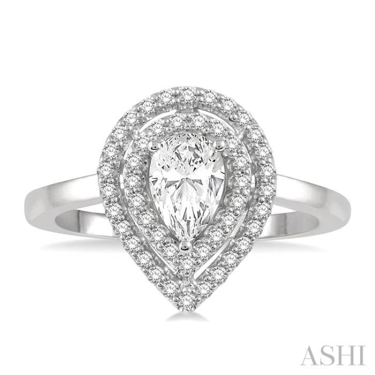 Pear Shape Semi-Mount Diamond Engagement Ring