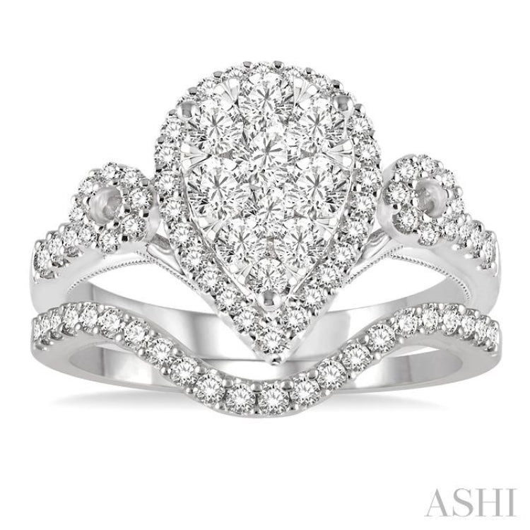 Pear Shape Lovebright Diamond Wedding Set