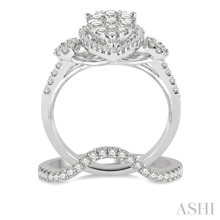 Pear Shape Lovebright Diamond Wedding Set