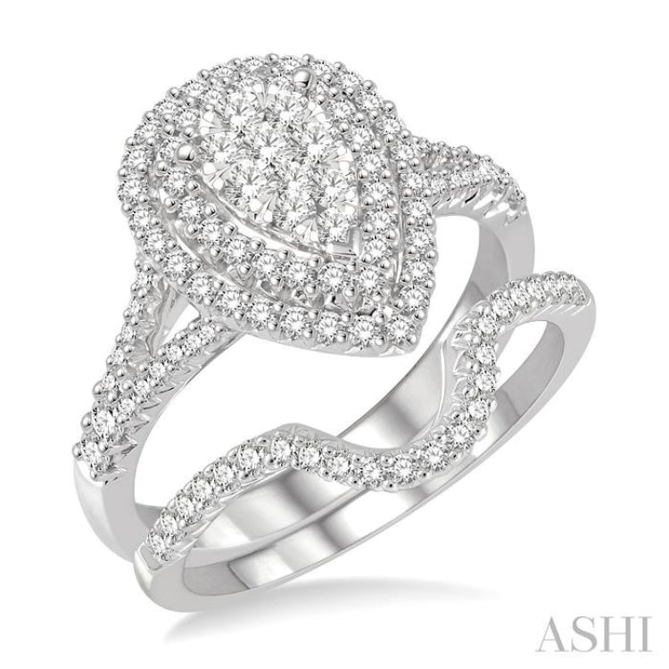 Pear Shape Lovebright Diamond Wedding Set