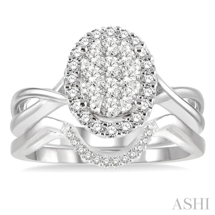 Oval Shape Lovebright Diamond Wedding Set