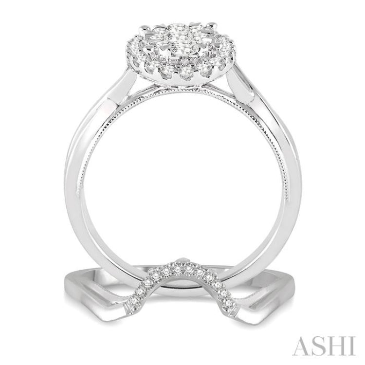 Oval Shape Lovebright Diamond Wedding Set