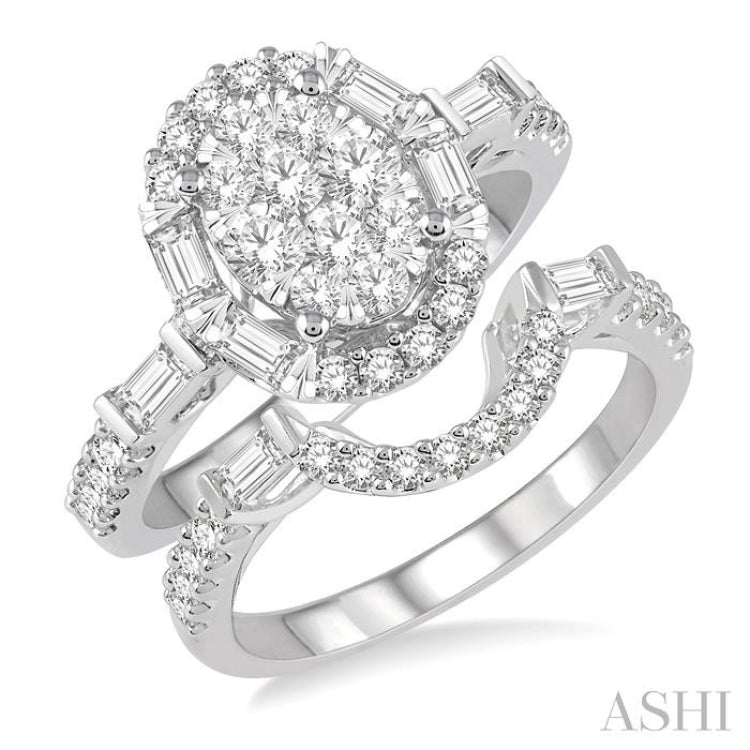 Oval Shape Lovebright Diamond Wedding Set