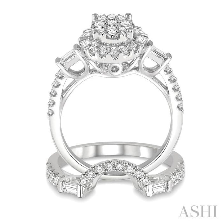 Oval Shape Lovebright Diamond Wedding Set