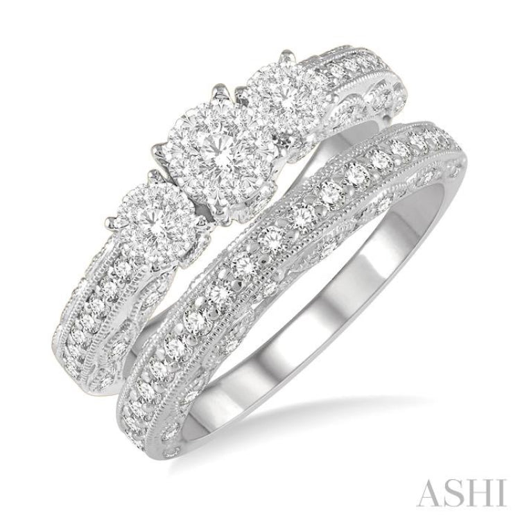 Past Present & Future Lovebright Diamond Wedding Set