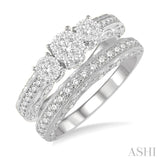 Past Present & Future Lovebright Diamond Wedding Set