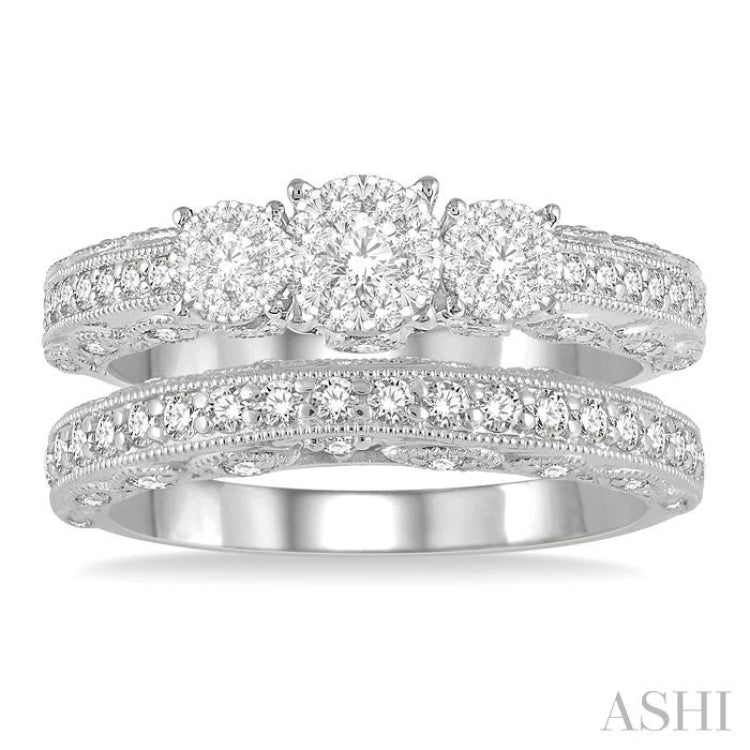 Past Present & Future Lovebright Diamond Wedding Set