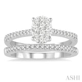 Oval Shape Lovebright Diamond Wedding Set