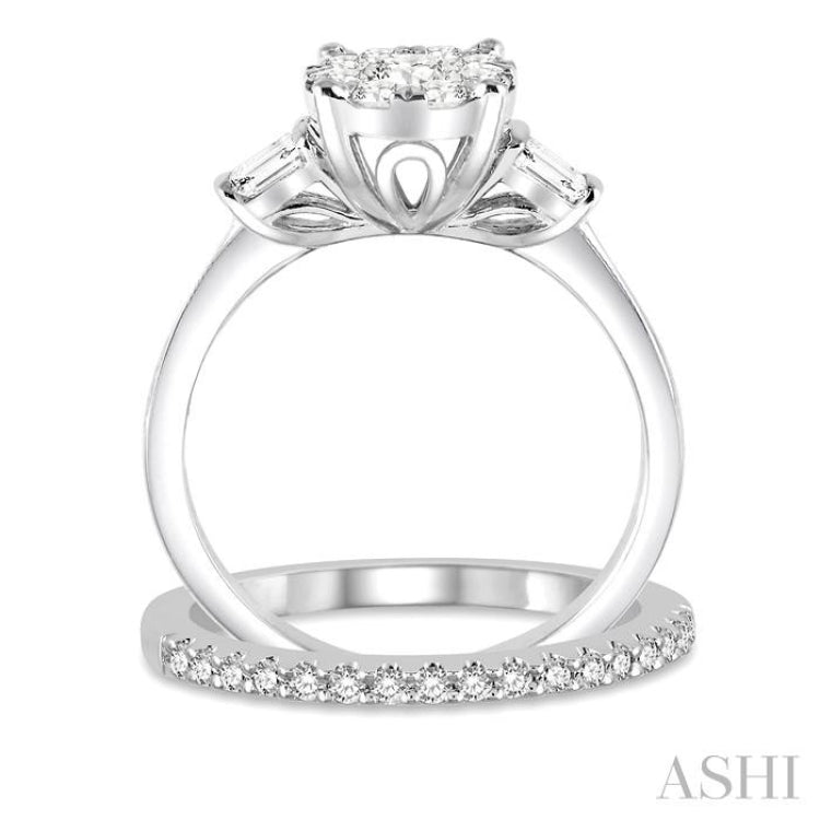 Oval Shape Lovebright Diamond Wedding Set