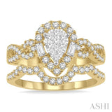 Pear Shape Lovebright Diamond Wedding Set