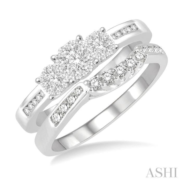 Past Present & Future Lovebright Diamond Wedding Set