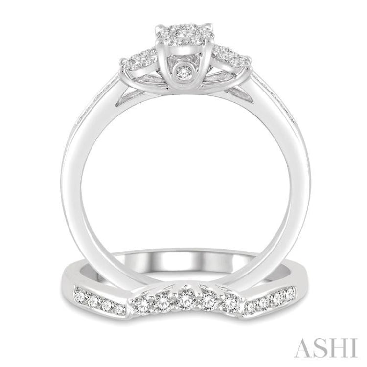 Past Present & Future Lovebright Diamond Wedding Set