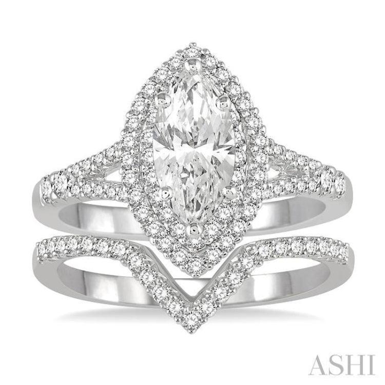 Marquise Shape Diamond Wedding Set