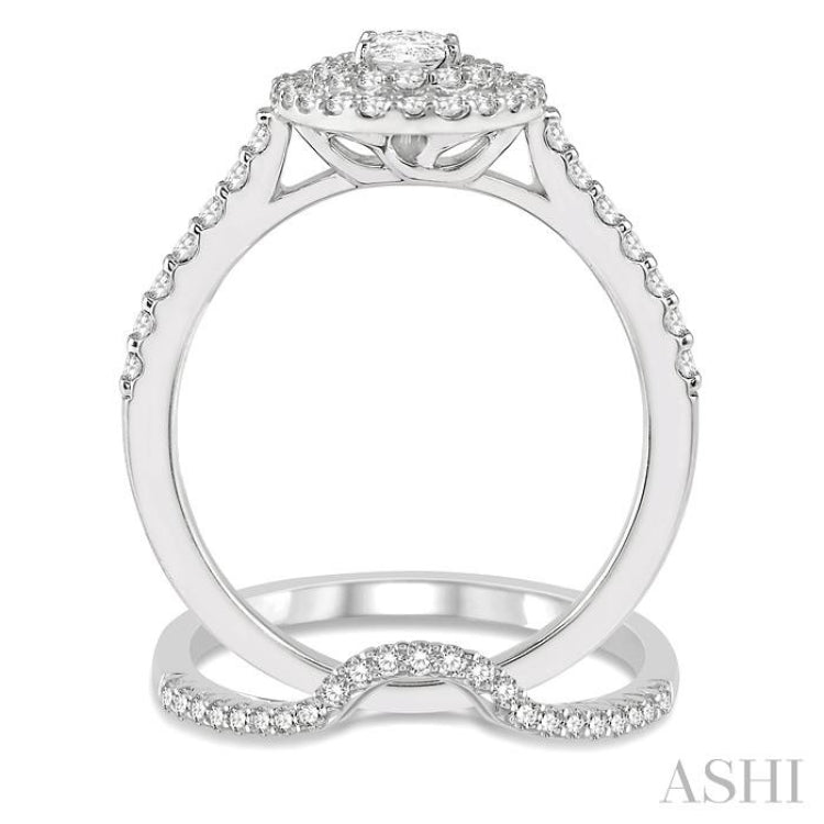 Oval Shape Diamond Wedding Set