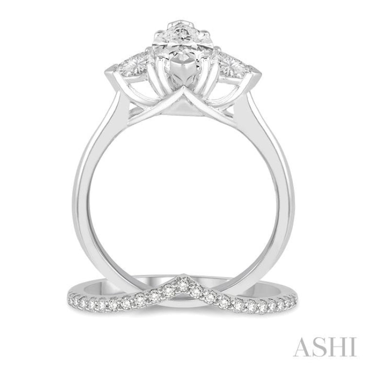 Marquise Shape Diamond Wedding Set