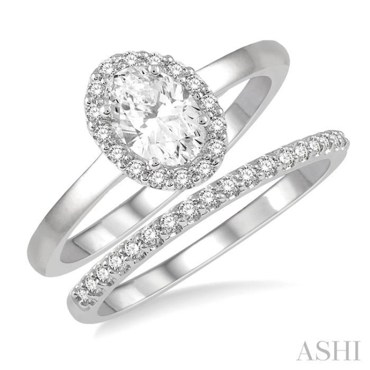 Oval Shape Diamond Wedding Set