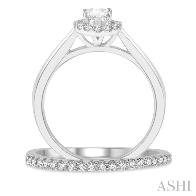 Oval Shape Diamond Wedding Set