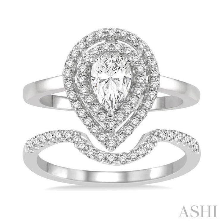 Pear Shape Diamond Wedding Set