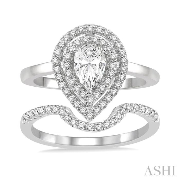 Pear Shape Diamond Wedding Set