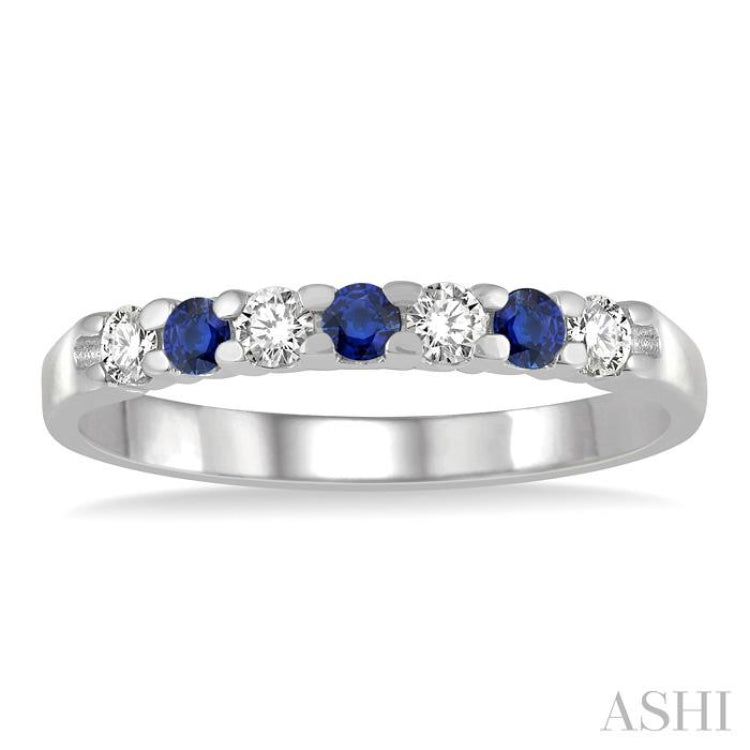 7 Stone Gemstone & Diamond Wedding Band