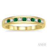 Channel Set Gemstone & Diamond Wedding Band