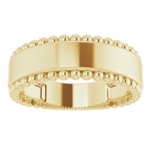 Engravable Beaded Ring Smooth Center - Luvona