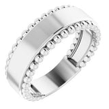 Engravable Beaded Ring Smooth Center - Luvona